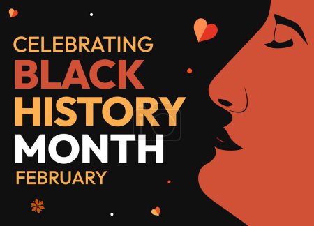Photo for Celebrating Black History Month colorful background with shapes and typography on the side. - Royalty Free Image