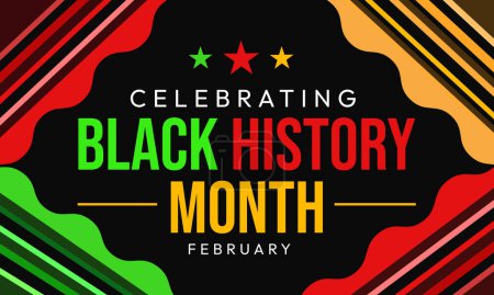 Photo for Celebrating Black history month in February, colorful wallpaper design with shapes and typography in the center - Royalty Free Image