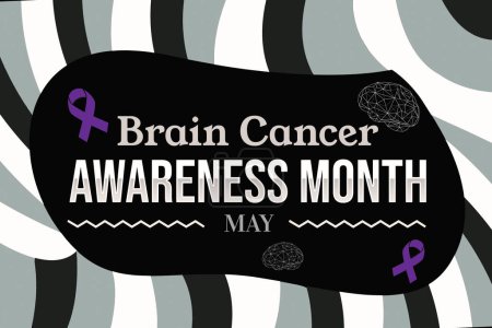 Mai wird als Brain Cancer Awareness Month beobachtet, Hintergrundformen mit Typografie in der Mitte