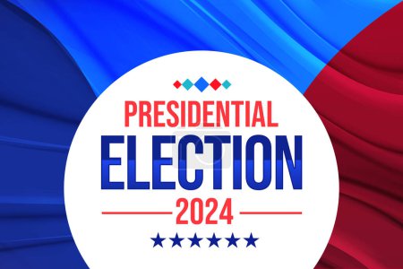 American Elections concept round wallpaper with typography inside design. USA Presidential election 2024 backdrop