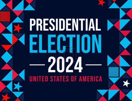 Presidential Election 2024 United States of America Poster design with shapes and typography in the center