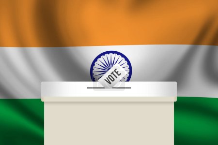 Foto de Elecciones Generales en la India concepto de fondo con caja y papel de votación. Fondo de concepto de elecciones de la India - Imagen libre de derechos