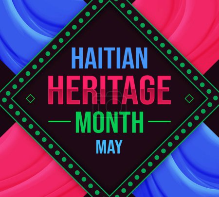 Haitian Heritage Month Wallpaper im Kastenstil mit Typografie drinnen, Hintergrund. Hintergrund des haitianischen Erbes im traditionellen Stil