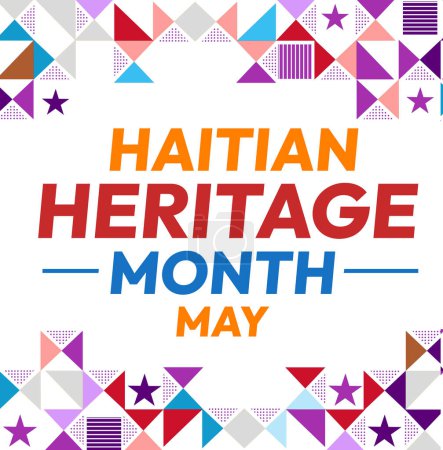 Photo for May is celebrated as Haitian Heritage Month, modern colorful design with typography. Heritage Month of Haitian backdrop - Royalty Free Image