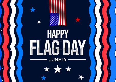 Téléchargez les photos : Juin 14 est célébré comme Jour du drapeau aux États-Unis d'Amérique chaque année, patriotique conception de papier peint - en image libre de droit