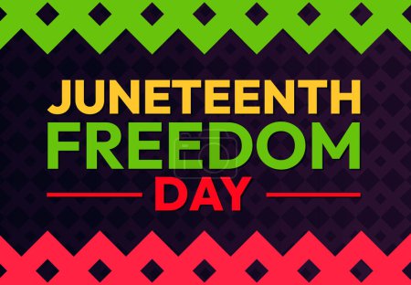Photo for Juneteenth Freedom Day wallpaper in traditional style with colorful border and typography in the center. - Royalty Free Image