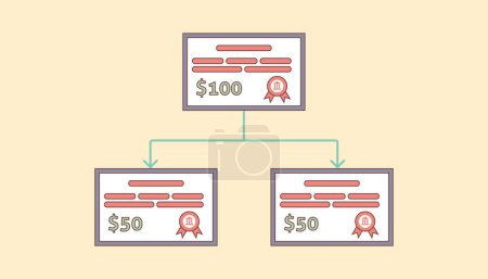 Illustration for Stock split concept for stock market trading with modern flat style vector illustration - Royalty Free Image