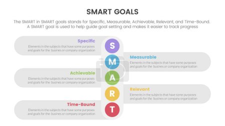 Illustration for Smart business model to guide goals infographic with vertical small circle down direction concept for slide presentation vector - Royalty Free Image