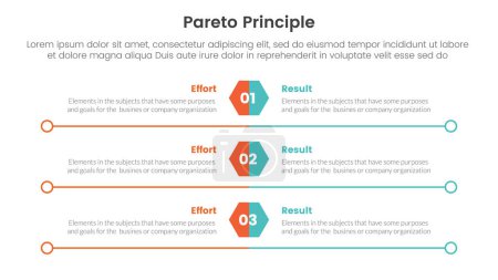 pareto principle comparison or versus concept for infographic template banner with honeycomb and circle long outline with two point list information vector