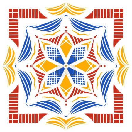 Foto de Patrón marco sin costura arte étnico diseño ilustración - Imagen libre de derechos