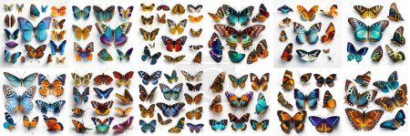 Téléchargez les photos : Beaux papillons isolés sur fond blanc - en image libre de droit