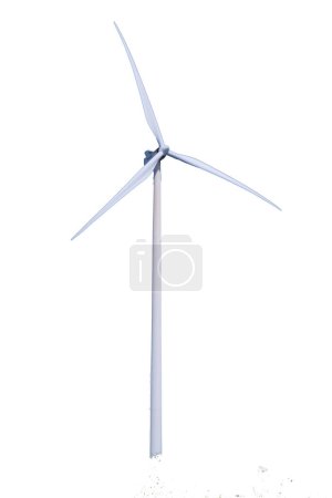 Téléchargez les photos : Éoliennes isolées sur blanc avec trajectoire de coupe - en image libre de droit