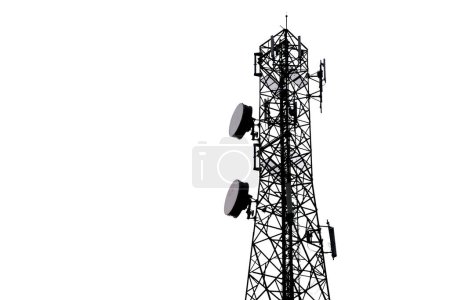 Photo for Communication antenna towers. telecommunication towers with antennas. cell phone tower. radio antenna tower. with clipping path - Royalty Free Image