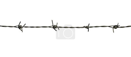 barbed wires isolated on white background with clipping path