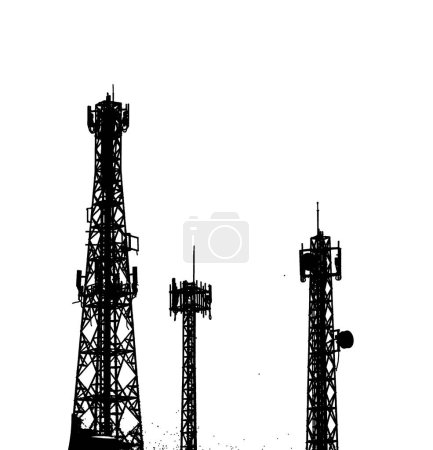 Photo for Telecommunication tower with antennas. antenna on a sky. tower with antennas. phone antenna. - Royalty Free Image