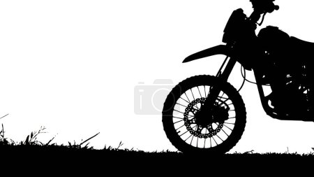 Téléchargez les photos : Silhouette d'une moto noir et blanc - en image libre de droit