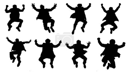 Téléchargez les photos : Collage d'une silhouette masculine sautant sur fond blanc. - en image libre de droit