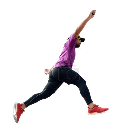 Photo for Asian runner's posture with clipping path. Action concept of sport - Royalty Free Image