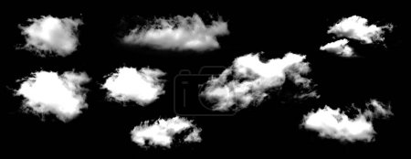 Téléchargez les photos : Nuages blancs sur fond noir - en image libre de droit