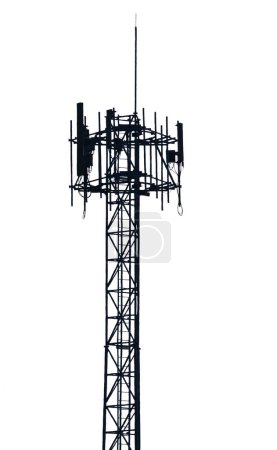Foto de Torre de comunicación de red aislada sobre fondo blanco - Imagen libre de derechos