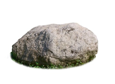 Téléchargez les photos : Grande pierre naturelle isolée sur fond blanc - en image libre de droit
