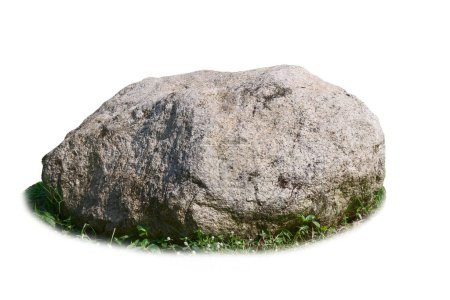 Téléchargez les photos : Grande pierre naturelle isolée sur fond blanc - en image libre de droit