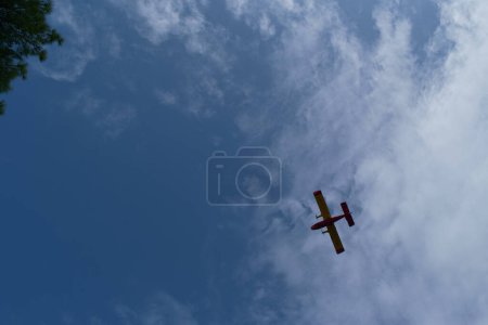 Photo for Sky, airplane, plane, air, flight, plane, fly, wing, cloud, transport transportation, blue, nature, outdoor, - Royalty Free Image