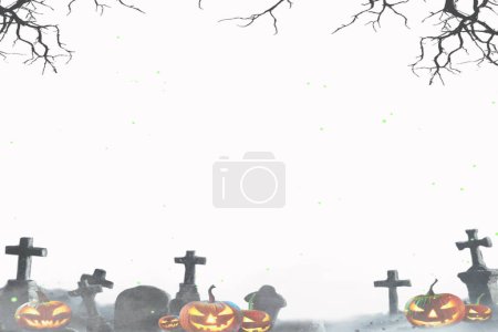 pattern background for halloween day with scary objects