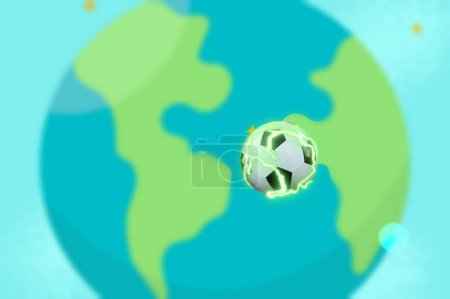 Football on colorful abstract background illustration