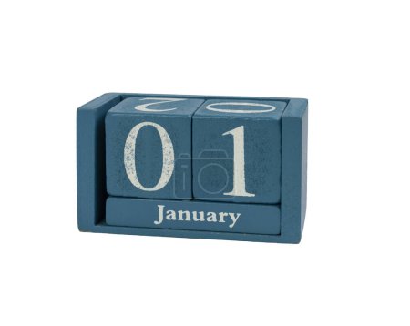 Photo for A calendar with the date of January 01st, the first day of the year on a transparent background - Royalty Free Image