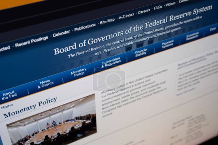 Téléchargez les photos : Vue du site Web du Conseil d'administration de la Réserve fédérale des États-Unis - en image libre de droit