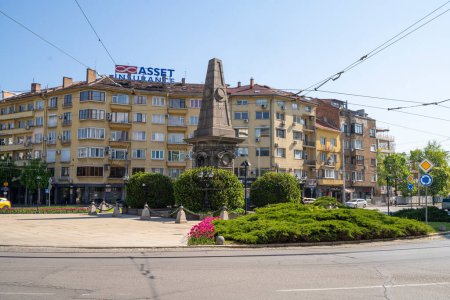 Foto de Sofía, Bulgaria. Mayo 2023. vista del Monumento Vassil Levski en la ciudad cente - Imagen libre de derechos