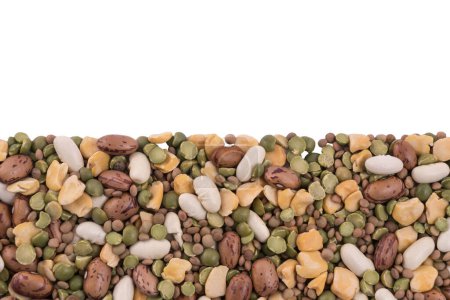 Photo for A layer of mixed legumes on a transparent background - Royalty Free Image