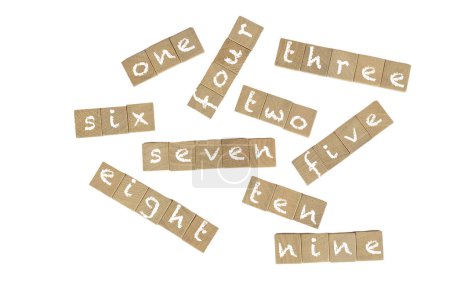 Foto de La numeración de uno a diez en baldosas de madera - Imagen libre de derechos