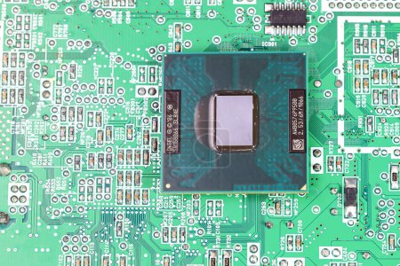 Photo for Close up of High performance CPU or central processor unit on electronic board background. - Royalty Free Image