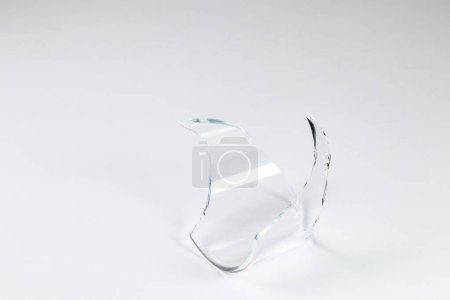 Photo for Sharp Pieces of broken glass isolated on white background. - Royalty Free Image