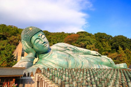 The world's largest reclining bronze Buddha statue is at Nanzo-in Temple in Fukuoka Prefecture, Japan.