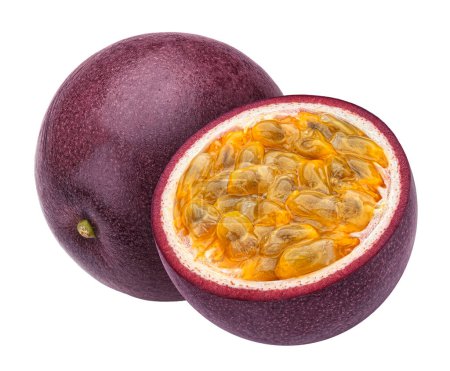 Photo for Passion fruit isolated on white background with clipping path, full depth of field - Royalty Free Image