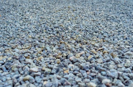 Photo for Fine gravel. Background building stone for road construction, paving stones. - Royalty Free Image