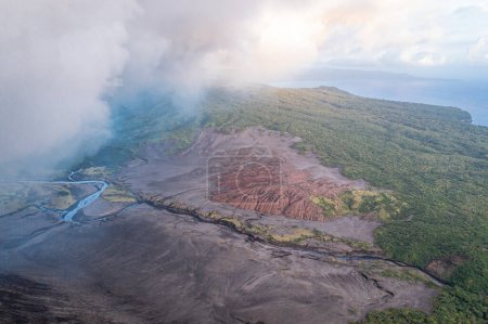 Volcanic eruption, Mount Yasur, Vanuatu Island. This volcano is one of popular tourist destinations