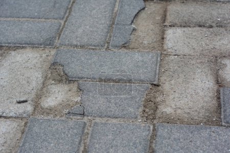 Photo for Broken and cracked paving stones - Royalty Free Image
