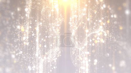 Téléchargez les photos : Particules d'or luxe et lumières brillantes élégance fond abstrait. - en image libre de droit