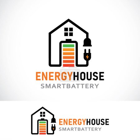 battery house logo design template