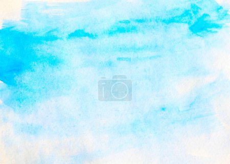 Abstract blue watercolor background, watercolor drawing Poster 647142716