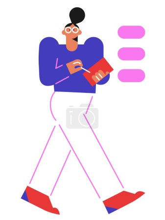 Illustration for People character portrait. Flat cartoon avatar of men and women. - Royalty Free Image