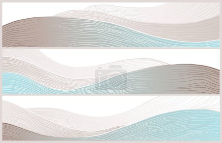 Illustration for Abstract background set with simple lines, backdrops collection in Asian style - Royalty Free Image