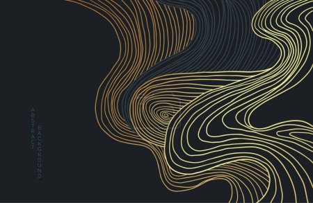 Illustration for Japanese styled backdrop with waves and lines, abstract vector illustration - Royalty Free Image