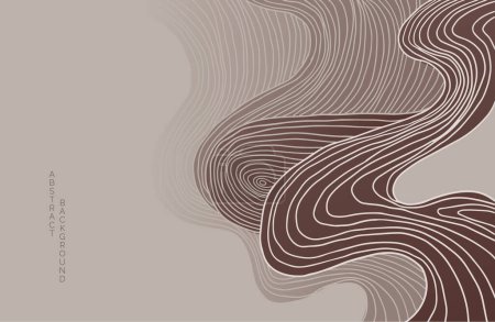 Téléchargez les illustrations : Fond de style japonais avec vagues et lignes, illustration vectorielle abstraite - en licence libre de droit