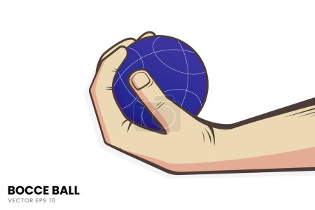 Illustration of the technique of gripping the Bocce Ball. Perfect for added images with a Bocce sports theme.