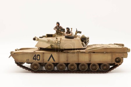 Photo for American M1A1 Abrams 120mm gun main battle tank 1 35 Scale Model Tamiya - Royalty Free Image